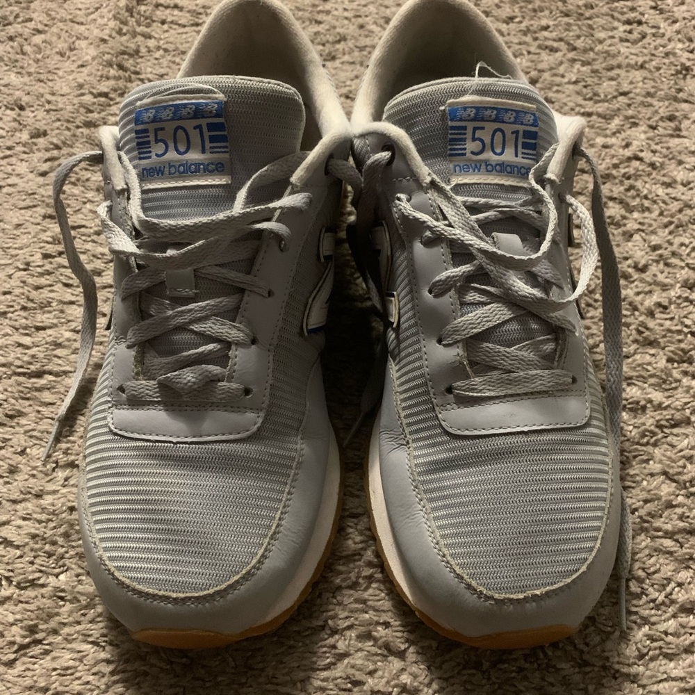 New balances 501 grey and blue trainers
